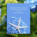 Hydrangea Flowers Starfish Wedding Thank You Cards