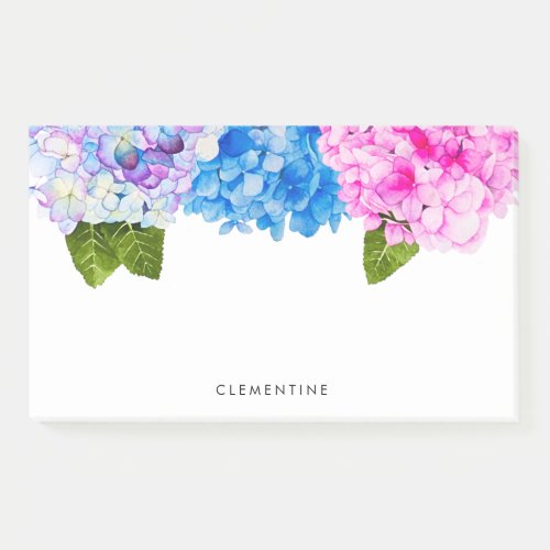 Hydrangea Flowers Watercolor personalized Post_it Notes