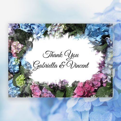 Hydrangea Flowers Wedding Flat Thank You Notes