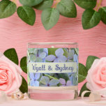 Hydrangea Flowers Wedding Personalized Names Scented Candle