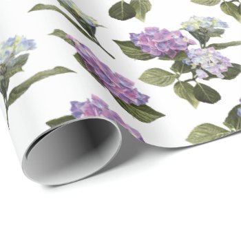 Hydrangea Flowers Wrapping Paper by Eclectic_Ramblings at Zazzle