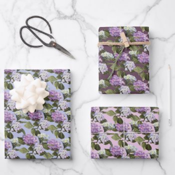 Hydrangea Flowers Wrapping Paper Sheets by Eclectic_Ramblings at Zazzle