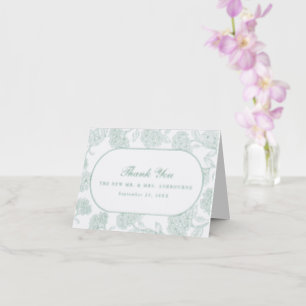 Hydrangea Frame Wedding Letterpress Thank You Card