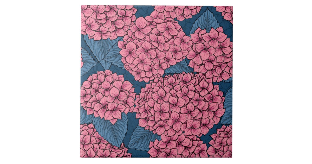 Hydrangea garden ceramic tile | Zazzle