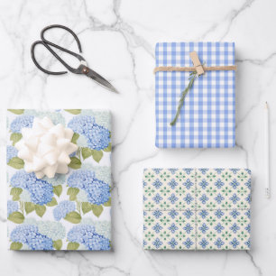 Hydrangea Garden Charm 3 Wrapping Paper Sheets