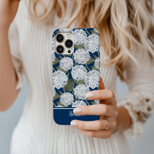 Hydrangea Garden Navy Blue MagSafe Tough iPhone 17 Case