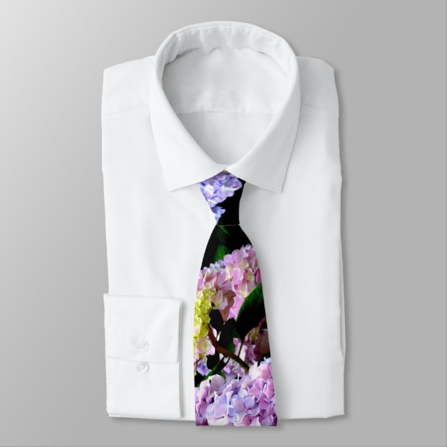 Hydrangea Garden Neck Tie (Tied)
