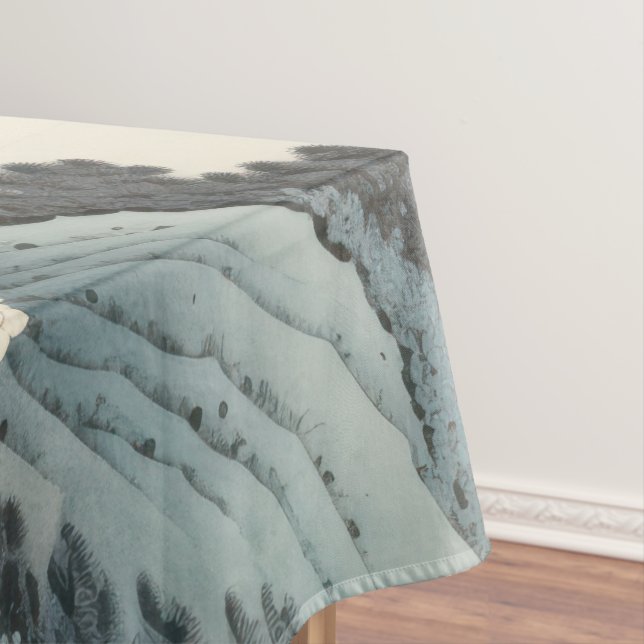 Hydrangea garden painting outdoors.  tablecloth (In Situ)