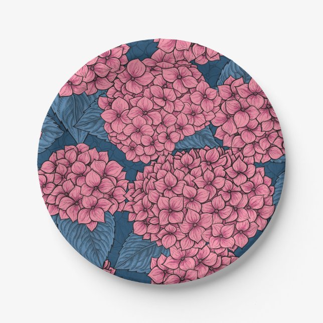 Hydrangea garden paper plates (Front)