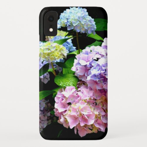 Hydrangea garden pink blue purple floral iPhone XR case