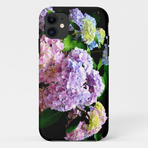 Hydrangea garden pink blue purple floral iPhone 11 case