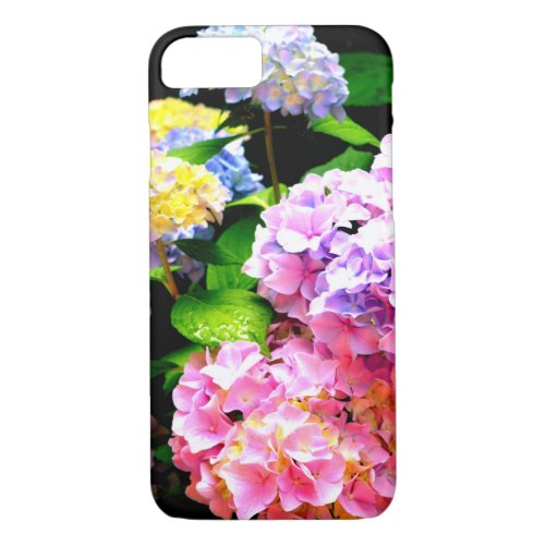 Hydrangea garden pink blue purple floral iPhone 87 case