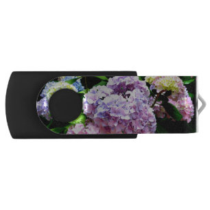Hydrangea garden, pink, blue, purple floral flash drive