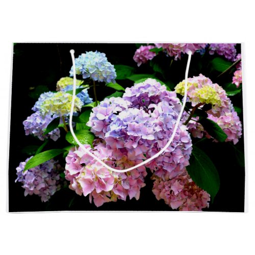 Hydrangea garden pink blue purple floral large gift bag