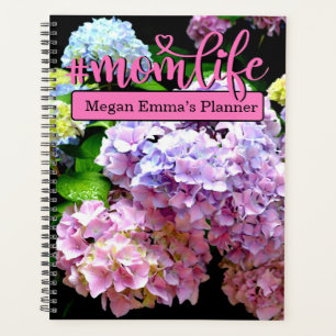 Hydrangea garden, pink, blue, purple floral mom  planner
