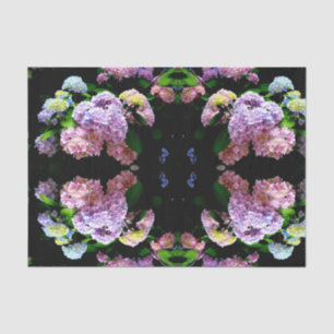 Hydrangea garden, pink, blue, purple floral tissue paper