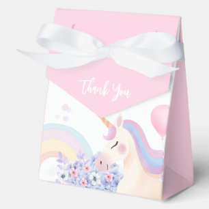 Hydrangea Garden Rainbow Unicorn Baby Shower Favor Boxes