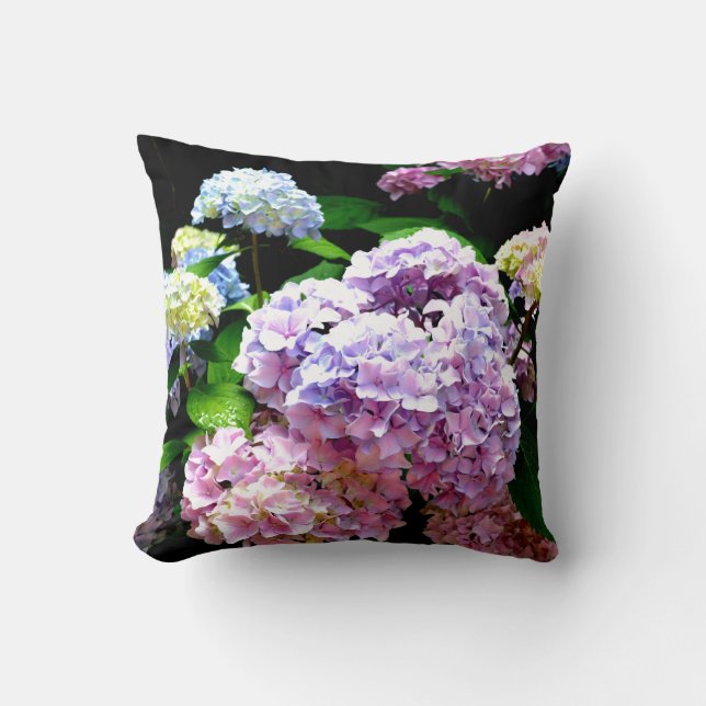 Hydrangea Garden Throw Pillow (Front)