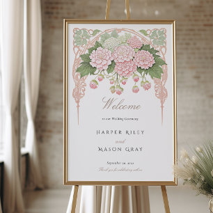 Hydrangea Garden Wedding Welcome Sign