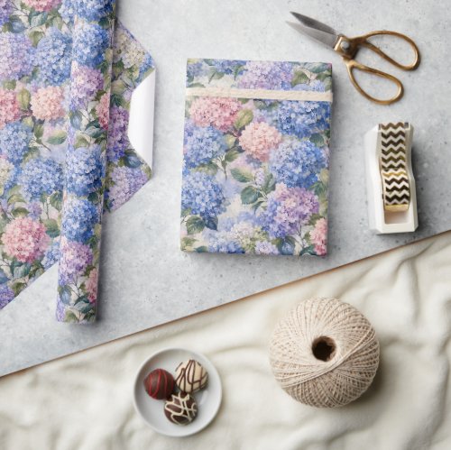 Hydrangea Garden Wrapping Paper
