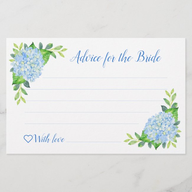 Hydrangea Geometric Bridal Shower Advice Cards