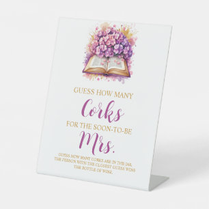 Hydrangea Guess How Many Corks game Pedestal Sign