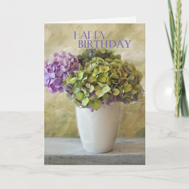 Hydrangea - Happy Birthday Friend Card (Front)