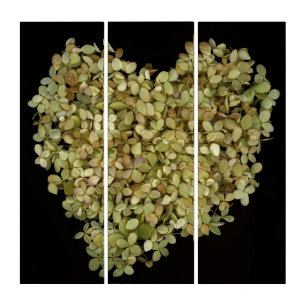 Hydrangea Heart Acrylic Triptych Wall Art