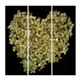 Hydrangea Heart Acrylic Triptych Wall Art