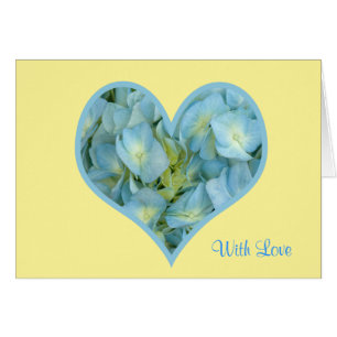 Hydrangea Heart Customizable Text Cards