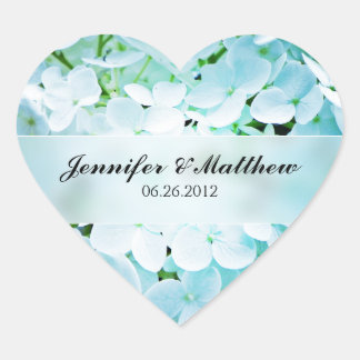 Hydrangea Heart Wedding Sticker