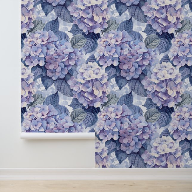 Hydrangea hortensia purple blue blossom petals wallpaper  (Application)