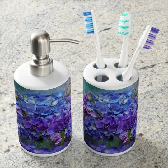 Hydrangea In Vase Bath Accessories Soap Dispenser Hydrangea In Vase Bath Accessories Soap Dispenser Toothbrush Holder