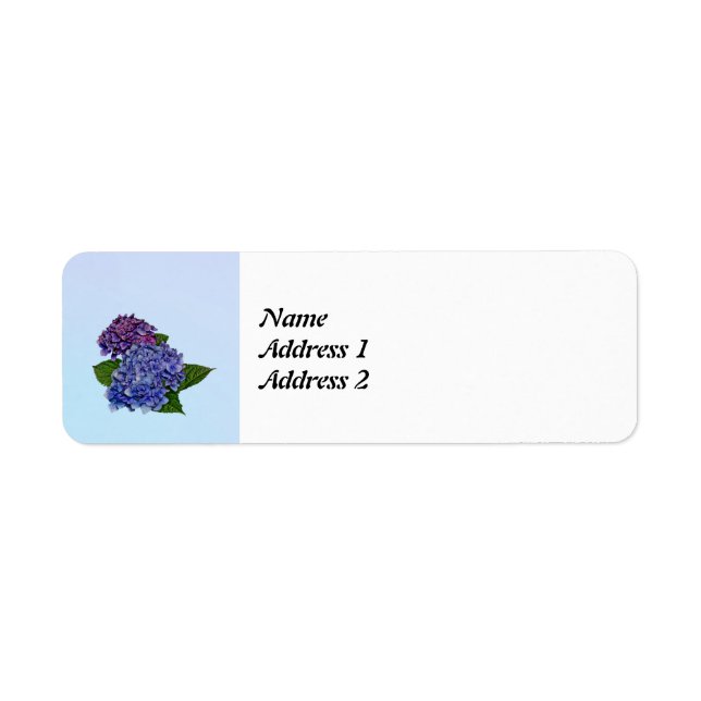 Hydrangea in Shades of Purple Save the Date Label (Front)