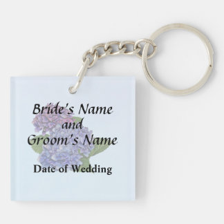 Hydrangea in Shades of Purple Wedding Products Keychain