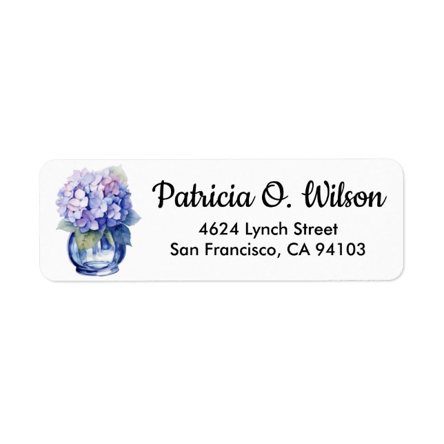 Hydrangea in Vase Label (Front)