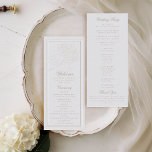 Hydrangea Ivory Elegant Formal Wedding Program<br><div class="desc">A lush hydrangea, hand-drawn in China ink and layered digitally with a faux embossed effect, together with a double frame layered with the same faux embossed effect, decorate this elegant and sophisticated formal wedding program that features elegant calligraphy with delicate flourishes for the names. This art wedding program card is...</div>