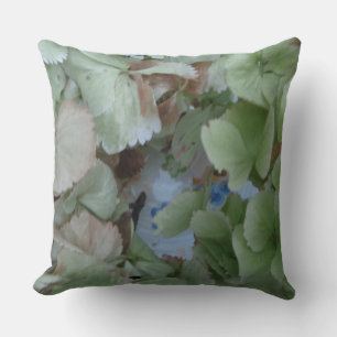 Hydrangea leaves throw pillow