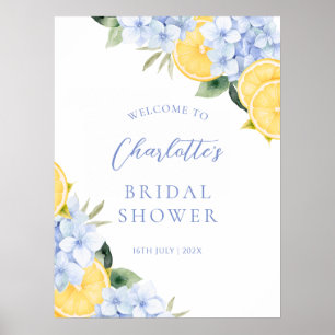 Hydrangea Lemon Bridal Shower Welcome Poster