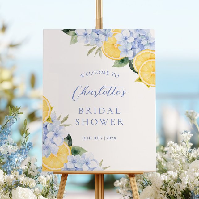 Hydrangea Lemon Bridal Shower Welcome Sign (Creator Uploaded)