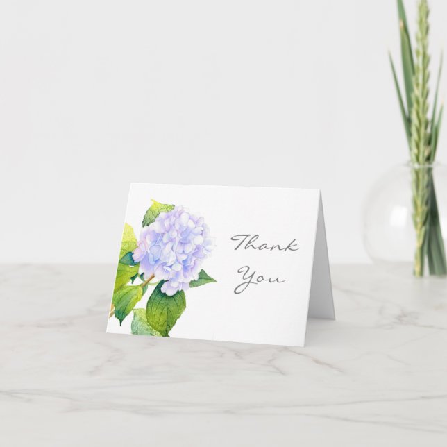 Hydrangea Letterpress Thank You Card (Front)