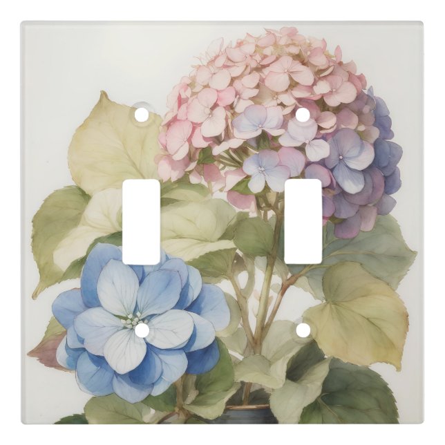 Hydrangea Light Switch Cover (Front)