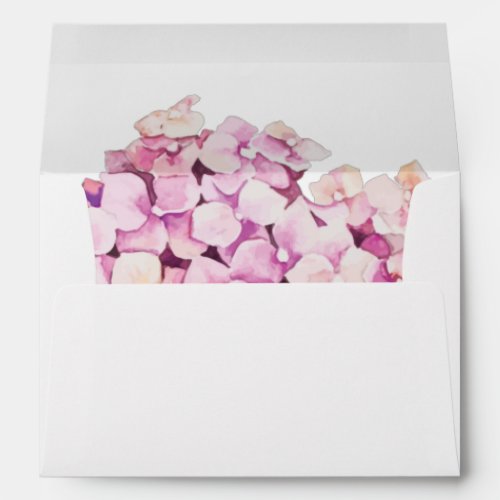 Hydrangea Lilac Floral Geometric Return Address Envelope