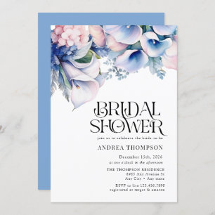 Hydrangea Lilies Floral Bridal Shower Invitation