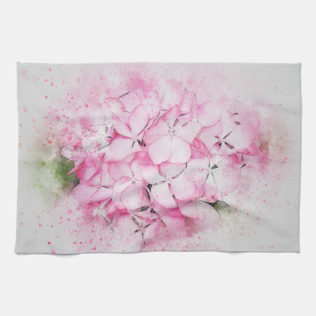 Hydrangea lover kitchen towel (Horizontal)