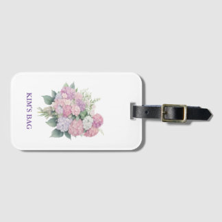Hydrangea Luggage Tag, personalized Tag
