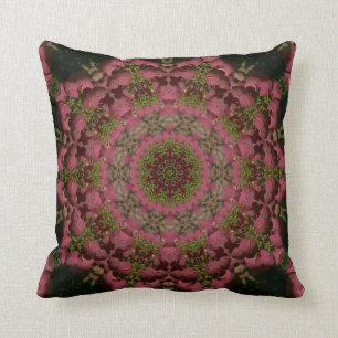 Hydrangea Mandala Mauve Throw Pillow