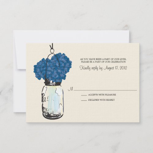 Hydrangea &amp; Mason Jar Wedding RSVP