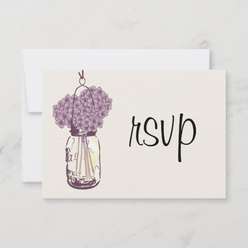 Hydrangea &amp; Mason Jar Wedding RSVP