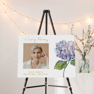 Hydrangea Memorial Photo Funeral Foam Board